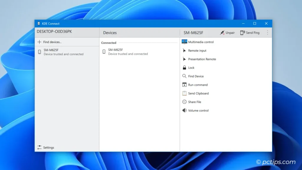 KDE Connect app