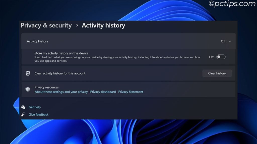 Wipe-your-Activity-history