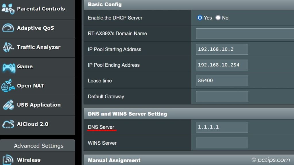 change-dns-server-on-router