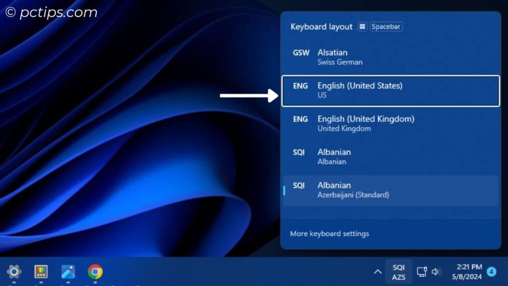 change input method