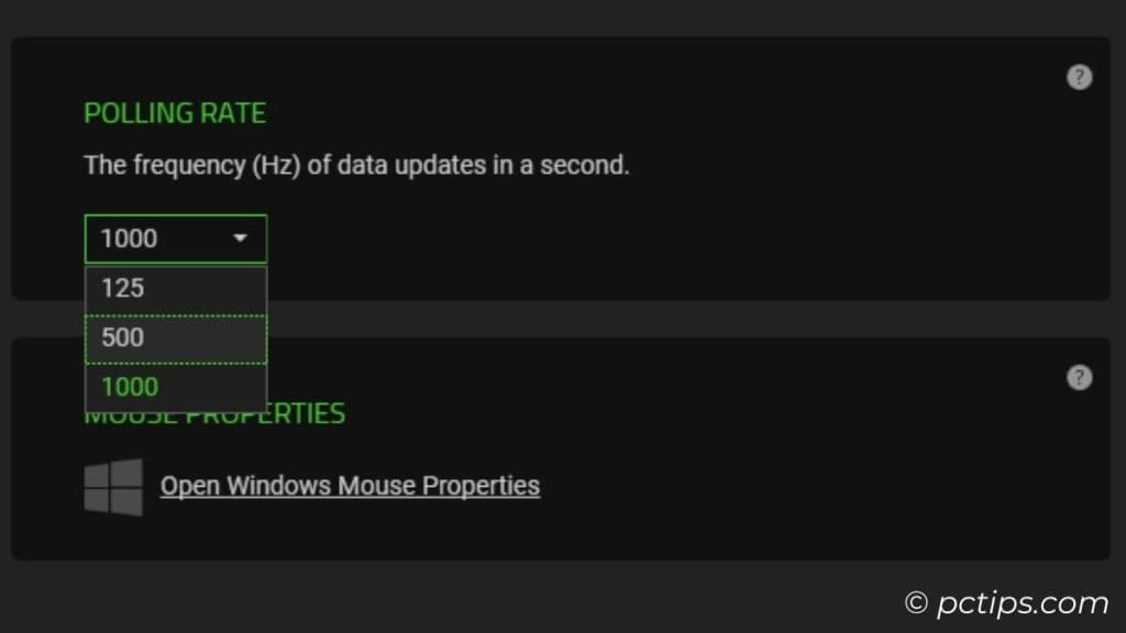 changing polling rate in razer synapse