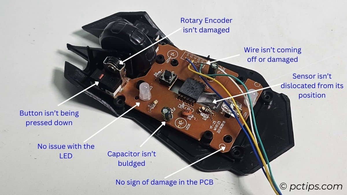 check whether the mouse parts are all good