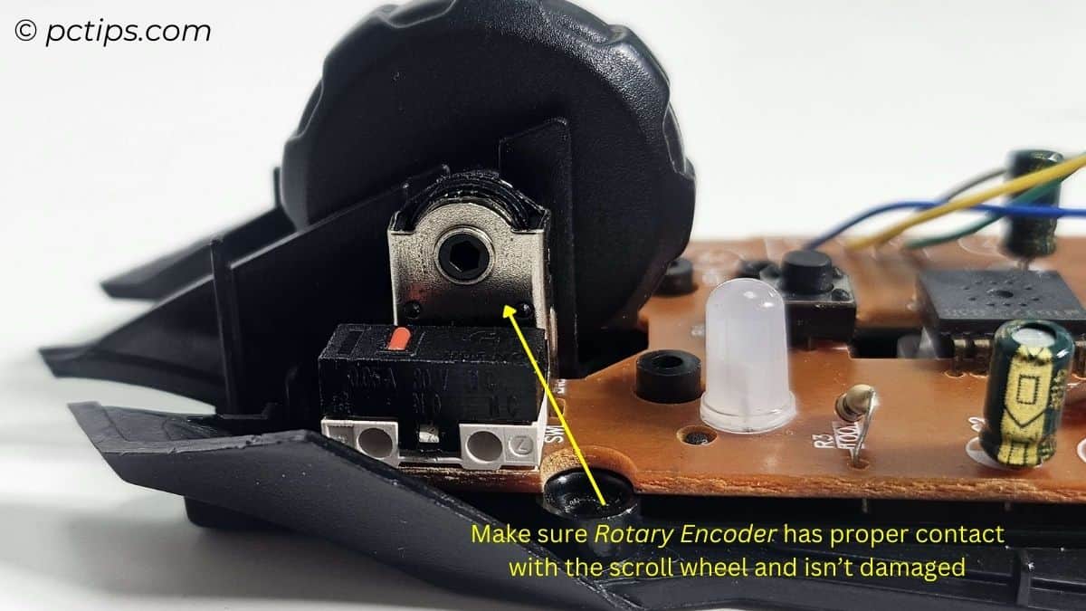 checking rotary encoder to fix mouse scroll wheel