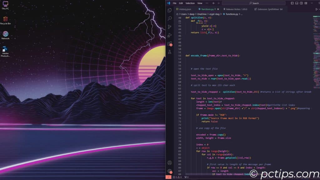 neon theme and vscode