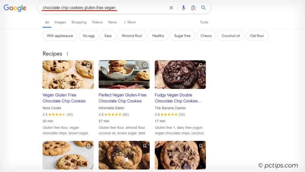 search-food-recipes-on-google