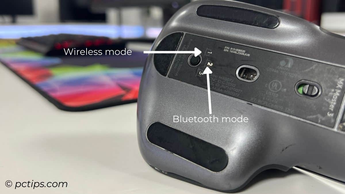 switching wireless and bluetooth mode in mouse