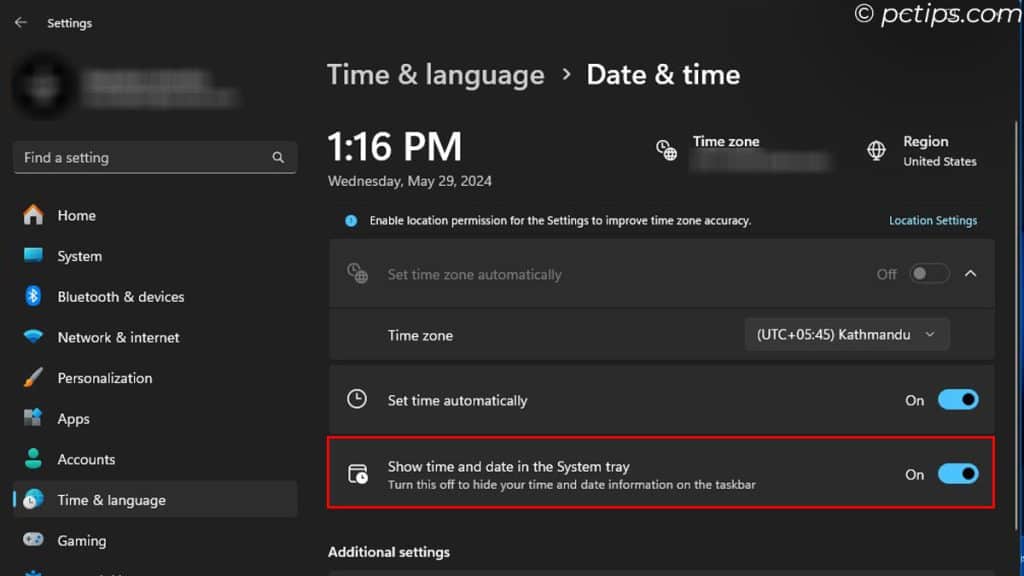 enable or disable date and time windows
