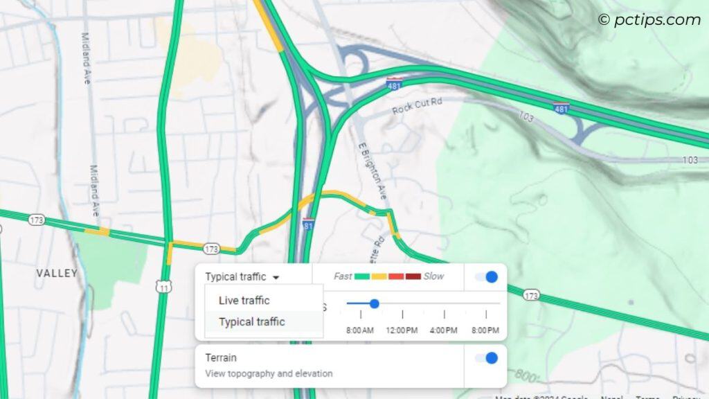 view traffic at particular day and hour in pc