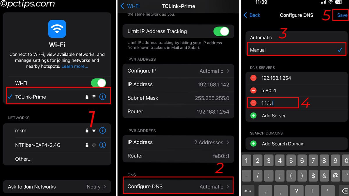 changing DNS in iphone