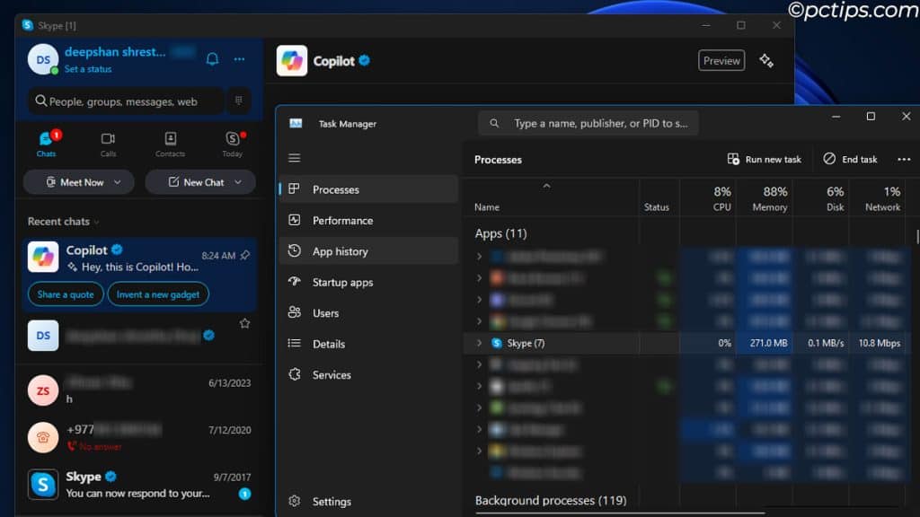 skype high memory usage