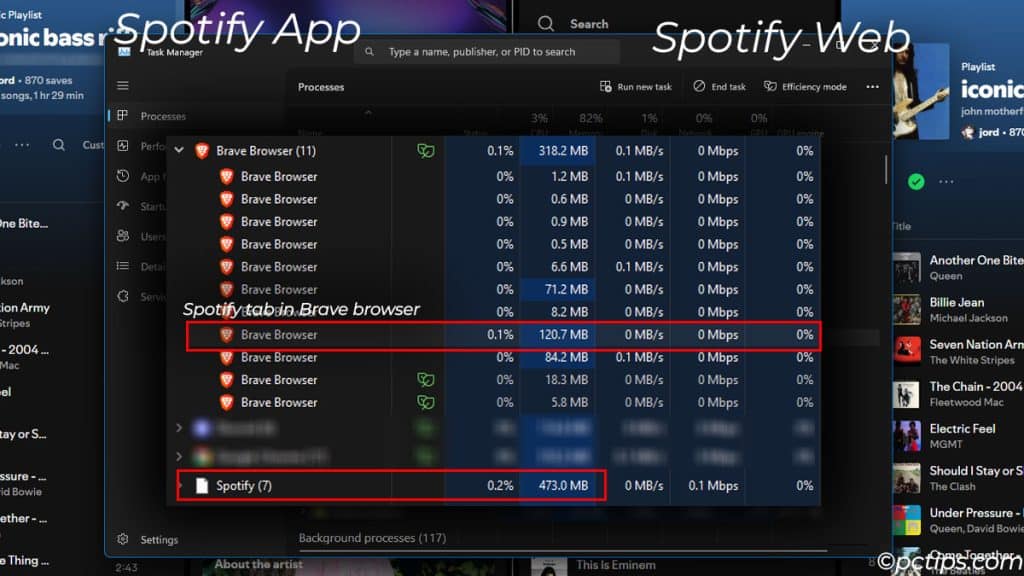 spotify web app v spotify pc app