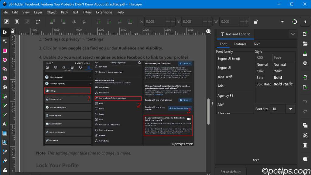 using inscape as pdf editor