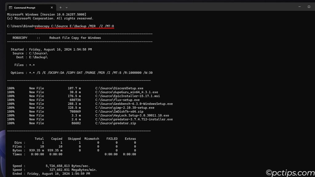 Copy-File-with-Robocopy