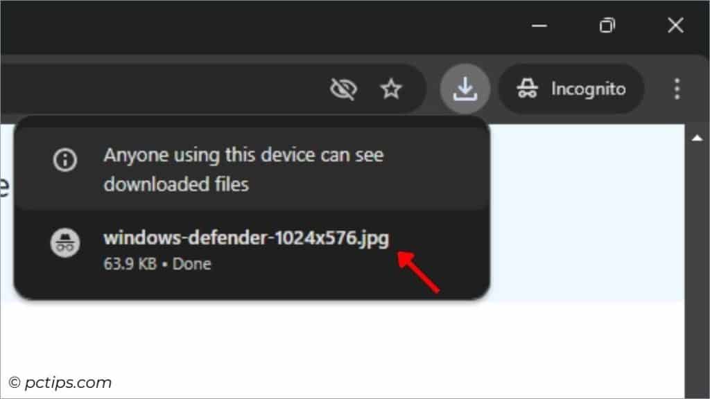 downloading image in incognito mode