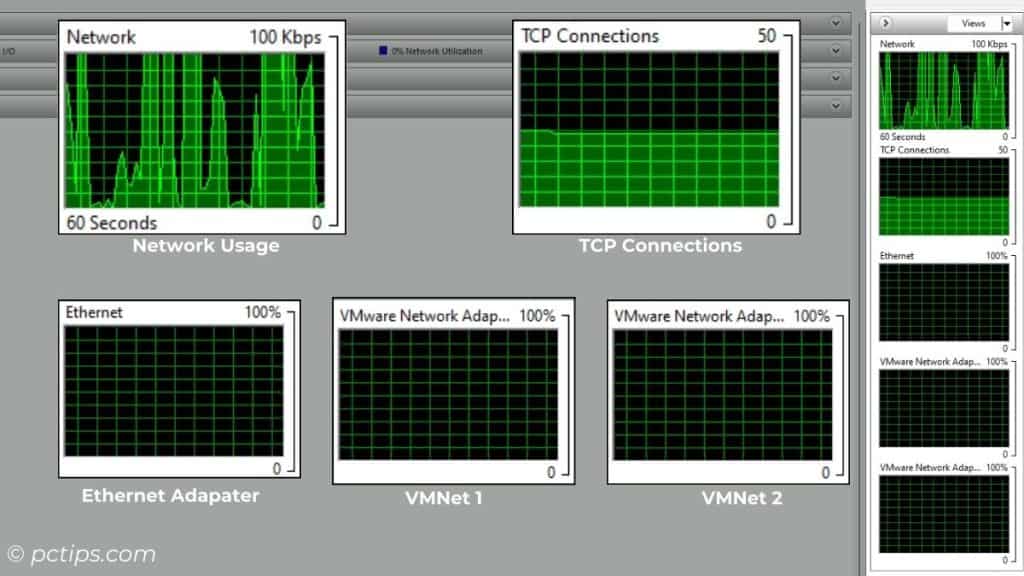 network tab graphs resource monitor