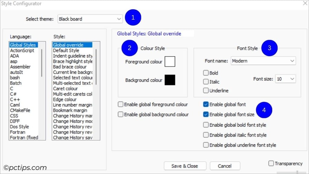 customizing notepad++ interface