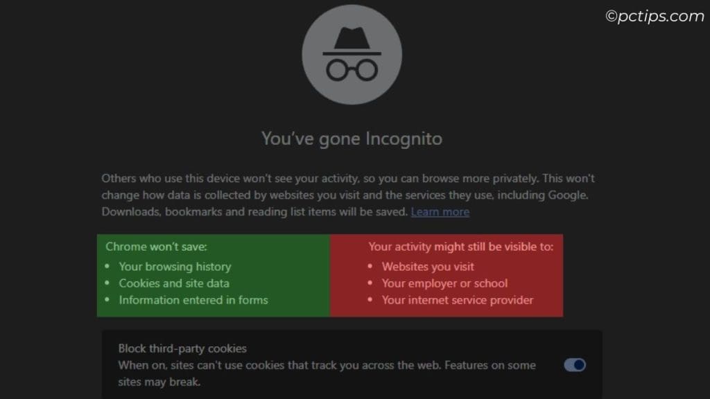 incognito mode - what is does and doesn't