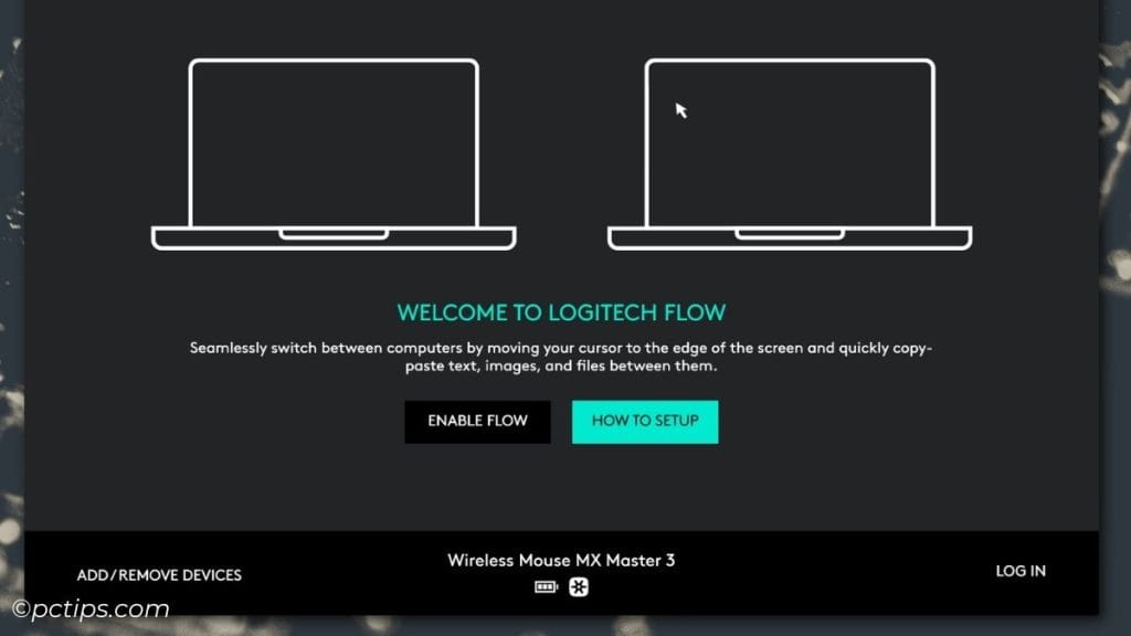 logitech flow to setup mouse in multiple pcs