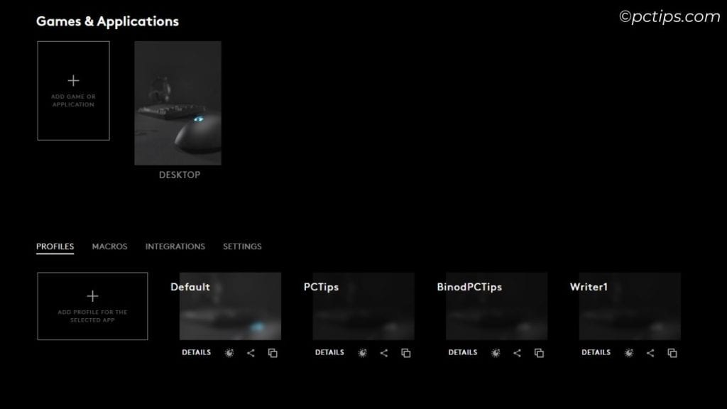 mouse profiles in logitech ghub