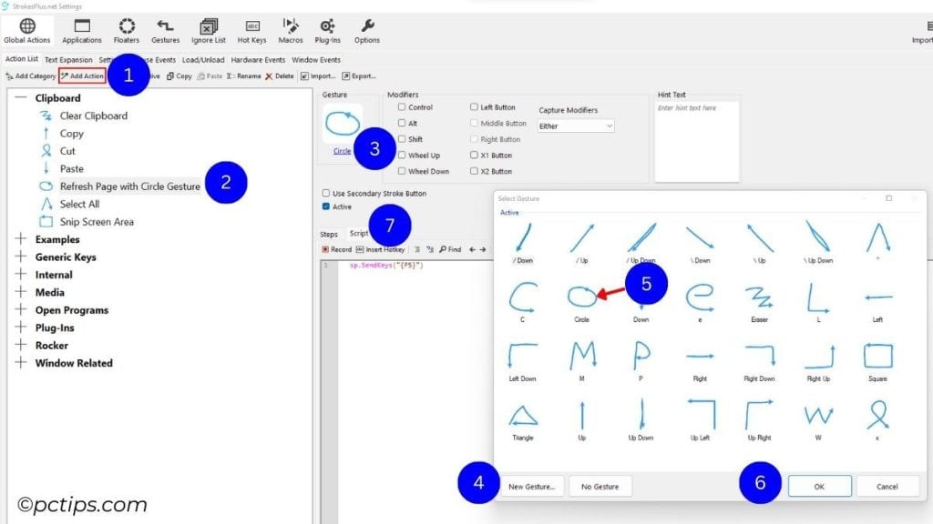 using strokesplus to create mouse gesture