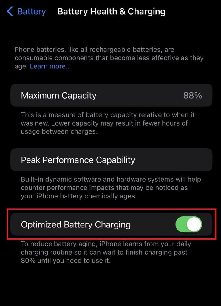 Optimized battery charging